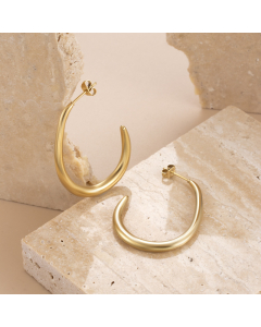 Minimalism Exaggerated C-Shaped Earrings Stainless Steel Ins Smooth Earrings