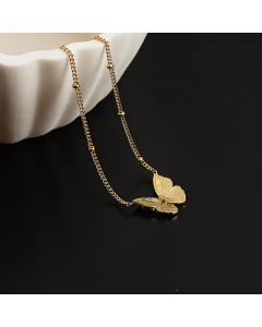 Best Sale Butterfly Charm Choker With Stainless Steel Chain CA7810172