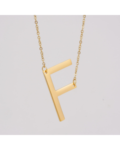 Initial Necklace, Letter Necklace, Personalized Name Necklace, 18K Gold Plated Stainless Steel, Wife Gifts, Gifts For Mom, Moms Gift, Birthday Gift for Her, Alphabet F