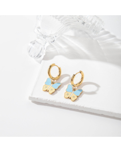 Temperament Butterfly Pendant Stainless Steel Earrings