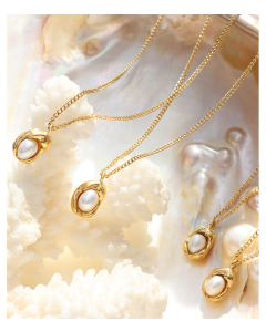 Fashion Geometric Stainless Steel Necklace Inlaid Pearl Necklaces CA7810237