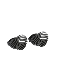Fashion Heart Shape Titanium Steel Earring Studs Black Plated Earring