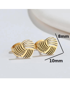 Fashion Heart Shape Titanium Steel Earring Studs Gold Plated Earring-CA08810994