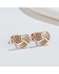 Fashion Heart Shape Titanium Steel Earring Studs Rose Gold Plated Earring