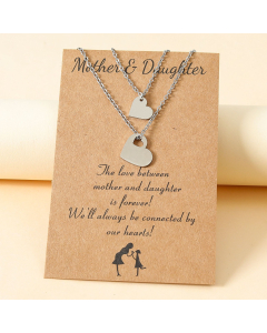 Fashion Mothers Day Stainless Steel Hollow Hearts Pendant Necklace Set CA7810130