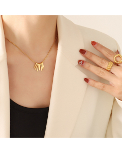 Hot sale Small Tassel Pendant With Titanium Steel Snake Chain Necklace CA7810136