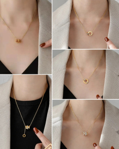 Fashion Round Titanium Steel Inlay Rhinestones Fine Necklace Colorza