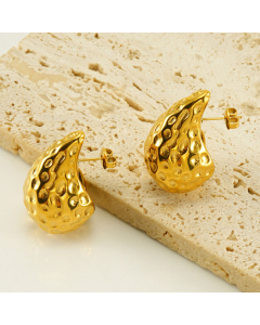 French Style Wave Grain Shape Earring 18K Gold Plated Earring LY881026 (12)