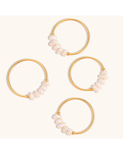 Wholesale Stainless Steel Ring Freshwater Pearl Ring 