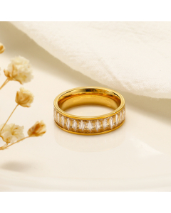 Fashion Full Diamond Rectangular Zircon Inlaid Stainless Steel Ring  Wholesale-01-White-8
