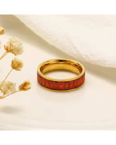 Fashion Full Diamond Rectangular Zircon Inlaid Stainless Steel Ring  Wholesale-01-Red-8