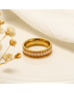 Fashion Full Diamond Rectangular Zircon Inlaid Stainless Steel Ring  Wholesale-01-Champagne-6