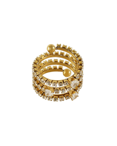 Wholesale Stainless Steel Zircon Inlaid Stainless Steel Ring-White