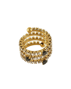 Wholesale Stainless Steel Zircon Inlaid Stainless Steel Ring-Black