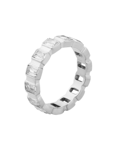 Steel Color Full Diamond Zircon Inlaid Ring Stainless Steel Ring 