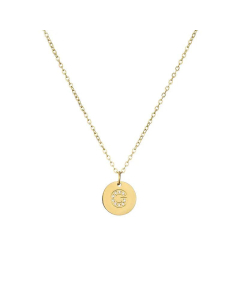 Fashion Diamond Clavicle Chain Letter Pendant Titanium Steel Necklace-G