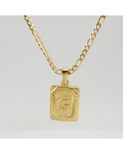 G Hip Hop Style Initial Letter With Curby Chain Necklace CA7810225