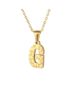 G Stainless Steel Necklace With Initial Letter Harsh lines Pendant CA7810212