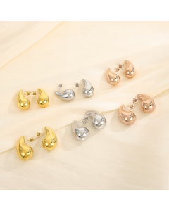 Geometric Fat Water Drop Earring Stainless Steel Stud Ear And Plated color LY881029