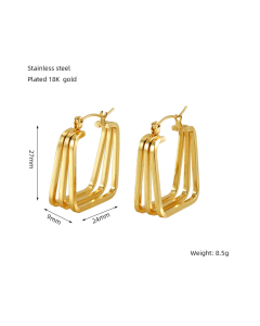 Wholesale Geometric Stainless Steel Earrings Retro Personalized Geometric Irregular Earrings Twisted Line Earrings 