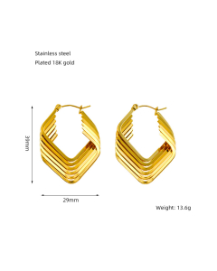 Fine Jewelry Geometric Irregular Earrings Twisted Line Stainless Steel Earrings 