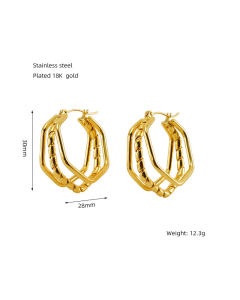 Personalized Geometric Irregular Earrings Twisted Line Stainless Steel Earrings 