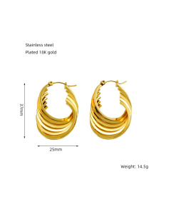 Hot Sale Geometric Irregular Earrings Twisted Line Stainless Steel Earrings 