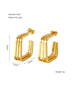 Minimalism Geometric Irregular Earrings Twisted Line Stainless Steel Earrings 