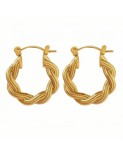 Geometric Rope-Twisted Style Titanium Steel Earrings U Shape Earring CA08811335