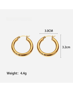 Wholesale Geometric Stainless Steel Earrings Hoop Earring-Gold Color-S