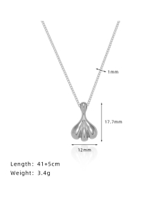 Daily  Style Plated 18K Gold Perfume Bottle Small Skirt Fan-shaped Maillard Drop Necklace