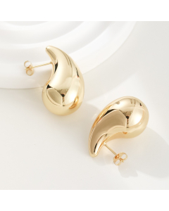 Geometric Water Drop Shape 14K Gold Pated Earring With CCB LY881030