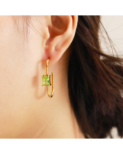 Sweet Zircon Inlaid 18K Gold Titanium Steel Earrings For Women