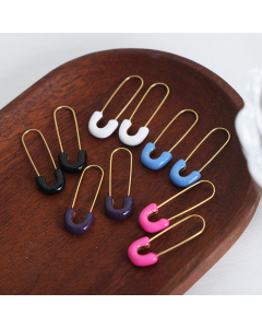 Wholesale Earrings Cross-border Novelty Individual Titanium Steel Drip Oil Gilded Geometric Pin Earrings