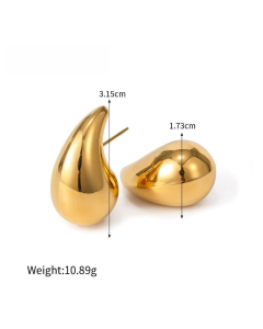 Gold Coated Titanium Steel Earring Stoving Varnish Studs Earring LY881028
