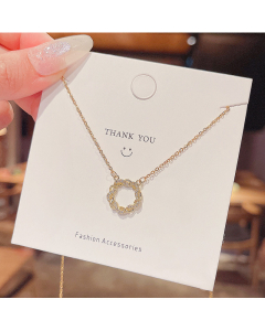 Gold Color Fashion Twist Circle Stainless Steel Necklace CA7810125