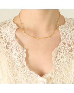 Fashion Multiaccessory Chocker Titanium Steel Necklace CA7810140-Gold Color-01