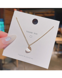 Gold Heart Shape Pendant Stainless Steel Necklace With Vine Chain CA7810126