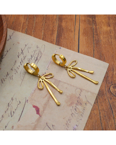 Wholesale Stainless Steel Bow Earrings Geometric Stud Jewelry 
