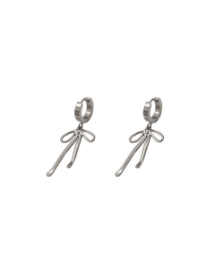 Steel Color Bow Earrings Gold Plated Geometric Stud Stainless Steel Bow Earrings 