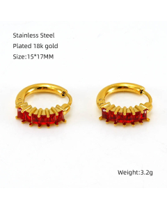 Light Luxury Gold-plated Earring Inset Zircon Earring Female Stainless Steel Earrings 