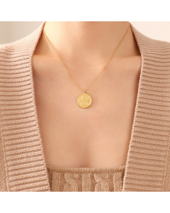 Gold Religion Hands Pendant With Titanium Steel Necklace CA7810134