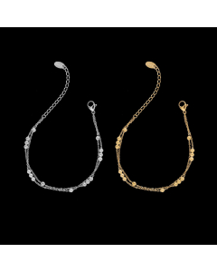 Wholesale Double Layers Bracelet Small Gold Bean Stainless Steel Bracelet