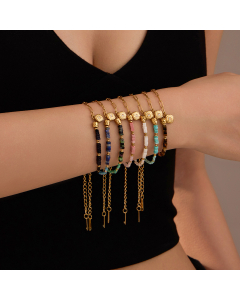 Wholesale Stainless Steel Bracelet Geometric Inlaid Zircon Bracelet