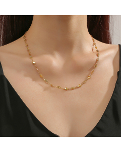 Modern Style Heart Shape Titanium Steel Polishing Plating 18K Gold Plated Necklace