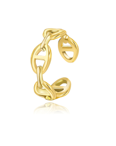 Wholesale Light Luxury Ring High Quality Minimalism 18K Gold Plated  Hemp Pattern Stainless Steel Ring 