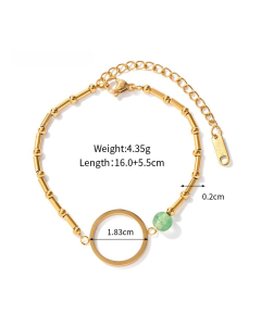 Wholesale Network Red Hip Hop Cuban Chain Bracelet Stainless Steel Gold-Plated Bracelet
