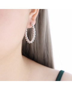 Wholesale Hollow Earrings Temperament Personality Light Luxury Electroplated 18K Gold Titanium Steel Earrings-Steel Color-01