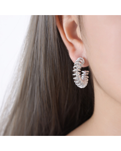 Wholesale Hollow Earrings Temperament Personality Light Luxury Electroplated 18K Gold Titanium Steel Earrings-Steel Color-03