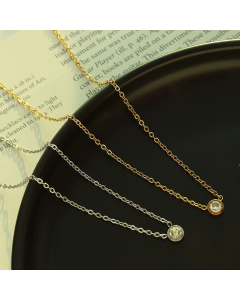 Hotsale Solitaire Style With Classic Titanium Steel Chain Necklace CA7810190